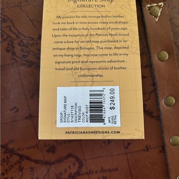 Classic Patricia Nash signature map Treviso 2 handled  purse with tags - Picture 7 of 7